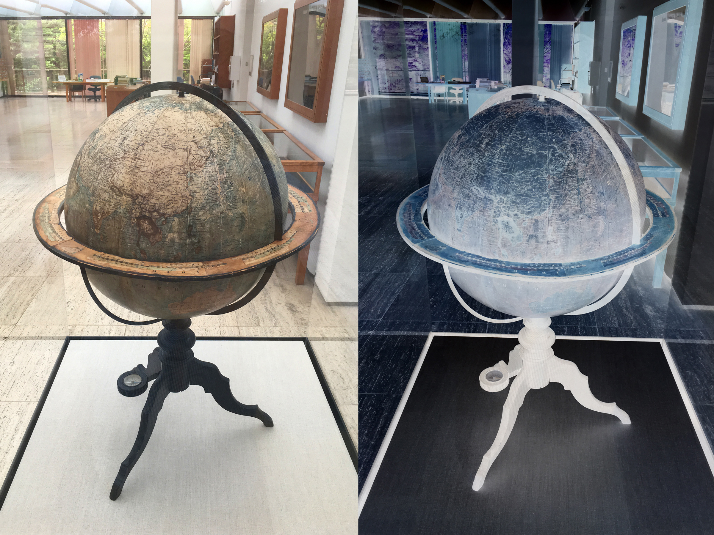 Einstein's globe, Institute of Advanced Study, Princeton, light mode
