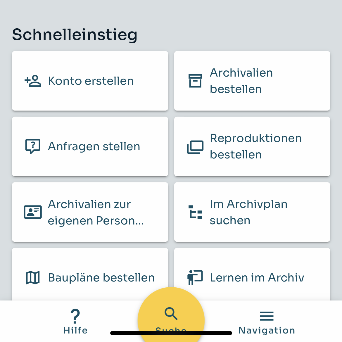 Application resulting from the digital service design strategy of the State Archive Basel-Stadt and State Archive St. Gallen.