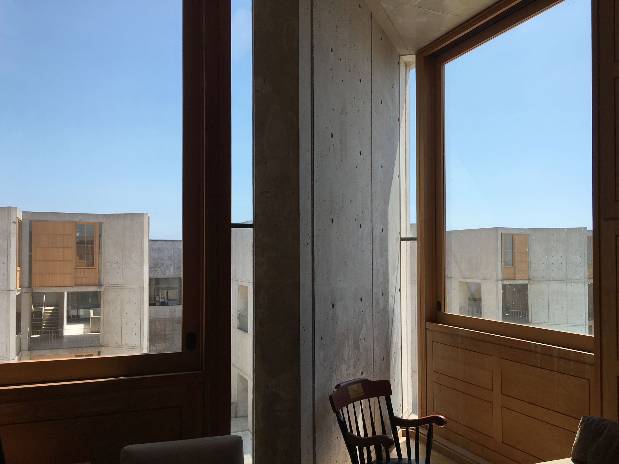 Interior of the studies rooms of the Salk Institute in La Jolla, California